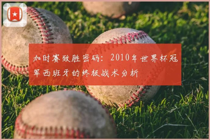 加时赛致胜密码：2010年世界杯冠军西班牙的终极战术分析